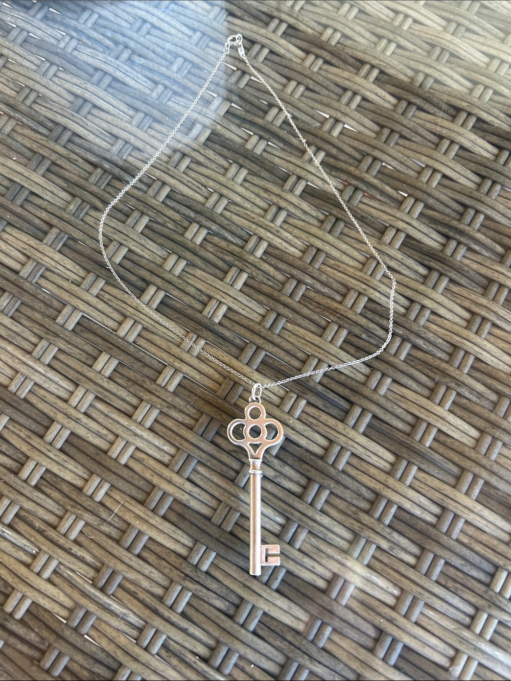 Tiffany & Co. Silver Key Pendant Necklace